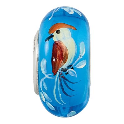 Sterling Silver Bird Blue Glass Bead – view 5