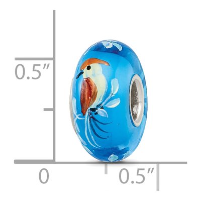 Sterling Silver Bird Blue Glass Bead – view 7