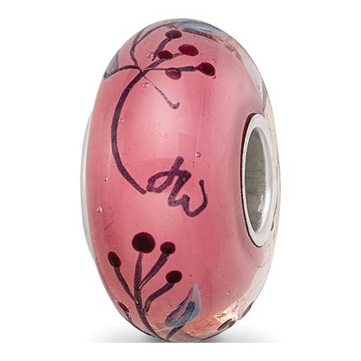 Sterling Silver Hand-Painted Bird Glass Bead – view 6