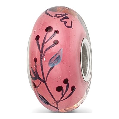 Sterling Silver Hand-Painted Bird Glass Bead – view 8