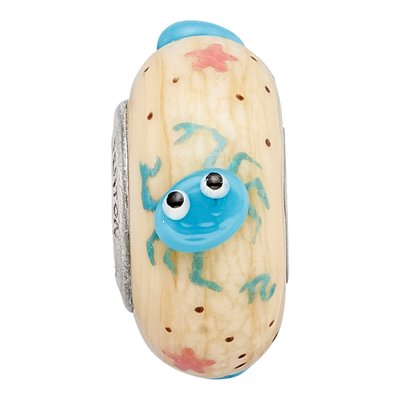 Sterling Silver Hand Painted Crab Glass Bead – view 5