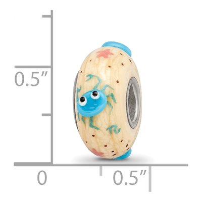 Sterling Silver Hand Painted Crab Glass Bead – view 7