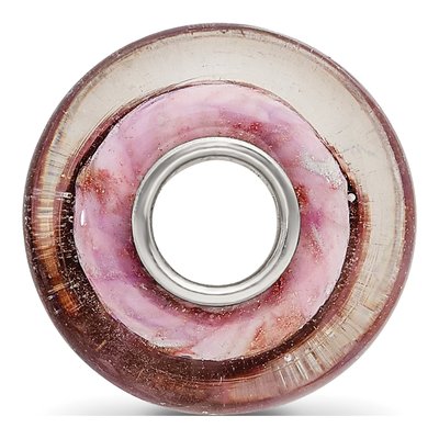 Sterling Silver Clear Pink Sparkle Glass Bead – view 3
