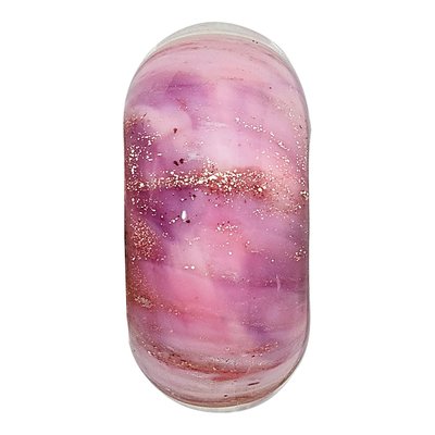 Sterling Silver Clear Pink Sparkle Glass Bead – view 6