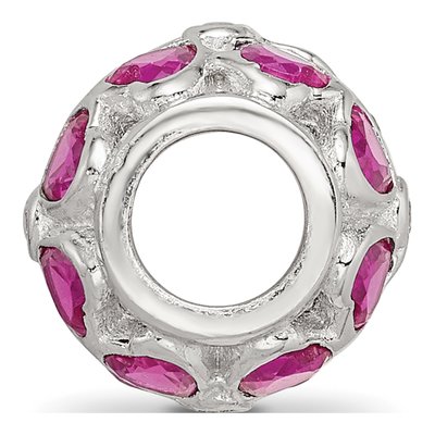 Sterling Silver CZ Heart Bead – view 3
