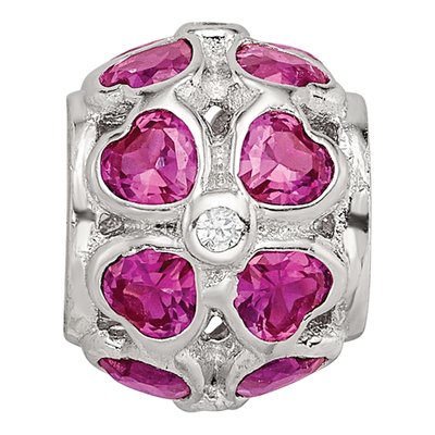 Sterling Silver CZ Heart Bead – view 4