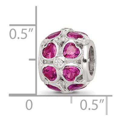 Sterling Silver CZ Heart Bead – view 5