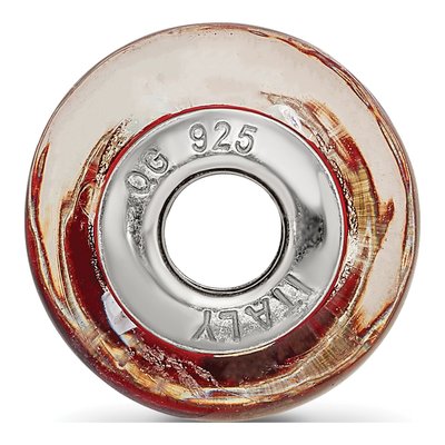 Sterling Silver Red Hearts Glass Bead – view 3