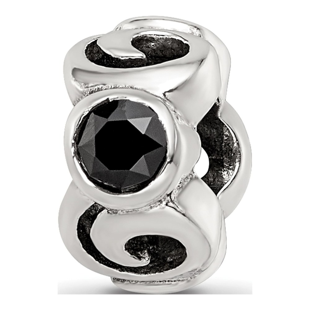 Sterling Silver CZ Bead