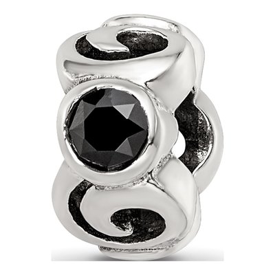 Sterling Silver CZ Bead