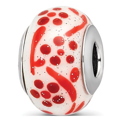 Sterling Silver Glass Flower Bead