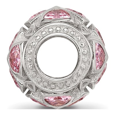 Sterling Silver CZ Flower Bead – view 3