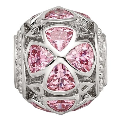 Sterling Silver CZ Flower Bead – view 4