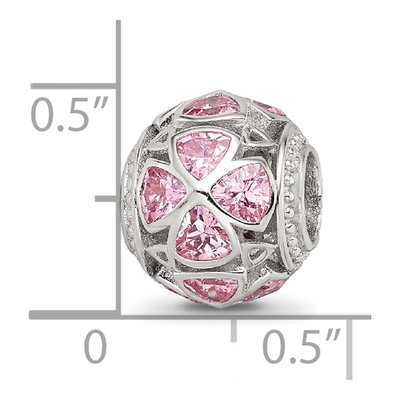 Sterling Silver CZ Flower Bead – view 6