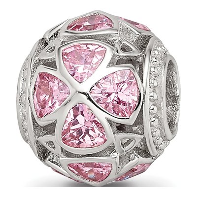 Sterling Silver CZ Flower Bead