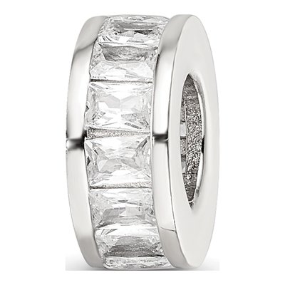 Sterling Silver CZ Spacer Bead