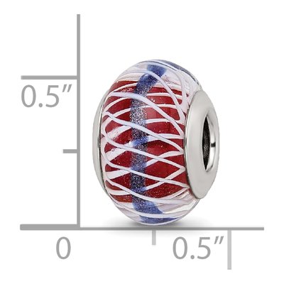Sterling Silver Pink Glass Bead – view 5