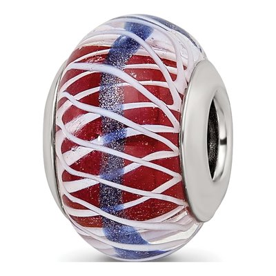 Sterling Silver Pink Glass Bead