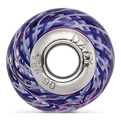 Sterling Silver Navy Pink Bead – view 3