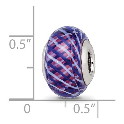 Sterling Silver Navy Pink Bead – view 5