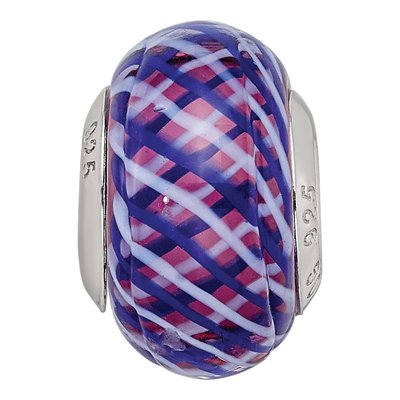 Sterling Silver Navy Pink Bead – view 6