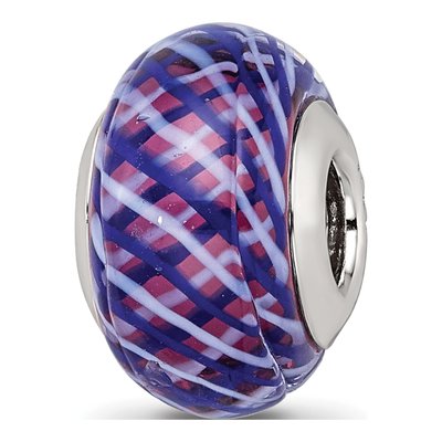 Sterling Silver Navy Pink Bead