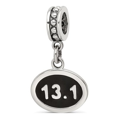 Sterling Silver Half Marathon Dangle Bead