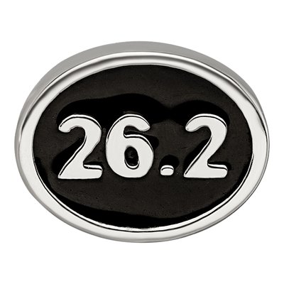 Sterling Silver Black Enamel Marathon Bead – view 5