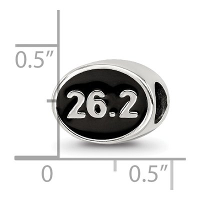Sterling Silver Black Enamel Marathon Bead – view 6