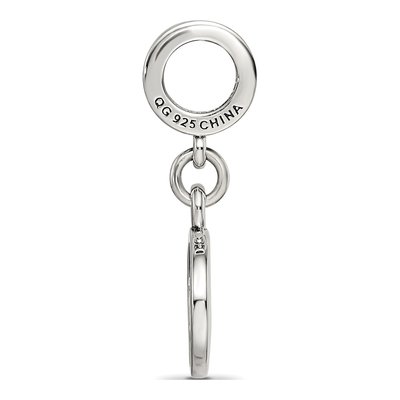 Sterling Silver Black Enamel Run Dangle Bead – view 3