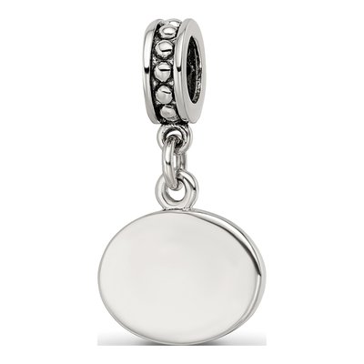 Sterling Silver Black Enamel Run Dangle Bead – view 6