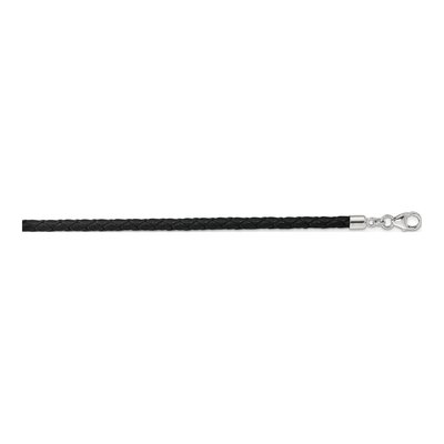 Sterling Silver Black Leather Choker Wrap Bracelet – view 3