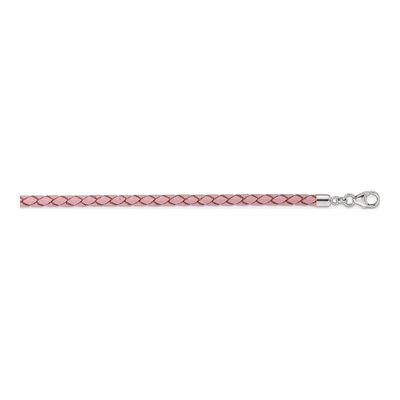 Sterling Silver Pink Leather Wrap Choker Bracelet – view 3