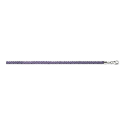 Sterling Silver Purple Leather Wrap Choker Bracelet – view 3