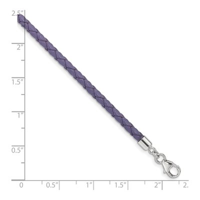 Sterling Silver Purple Leather Wrap Choker Bracelet – view 7