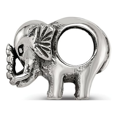 Sterling Silver Antiqued Elephant Bead – view 3