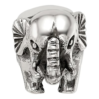 Sterling Silver Antiqued Elephant Bead – view 4