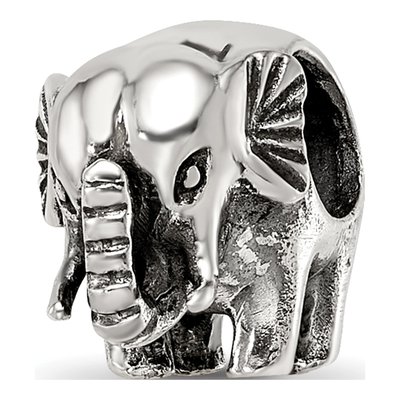 Sterling Silver Antiqued Elephant Bead