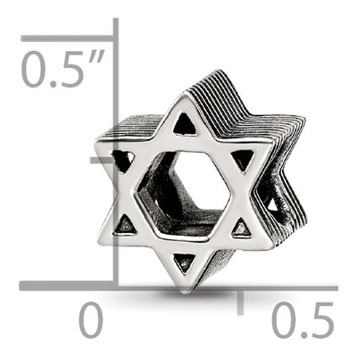 Sterling Silver Star of David Bead – view 5