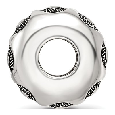 Sterling Silver Antiqued Circle Pattern Bead – view 3