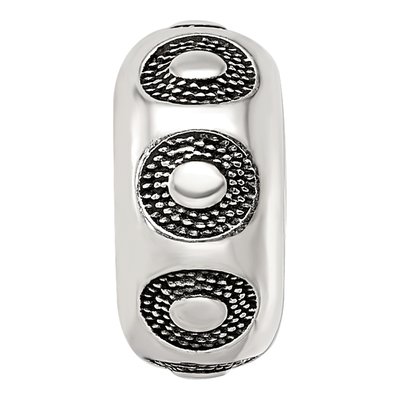 Sterling Silver Antiqued Circle Pattern Bead – view 4