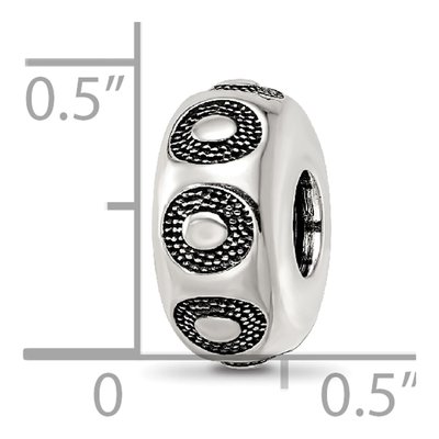 Sterling Silver Antiqued Circle Pattern Bead – view 6