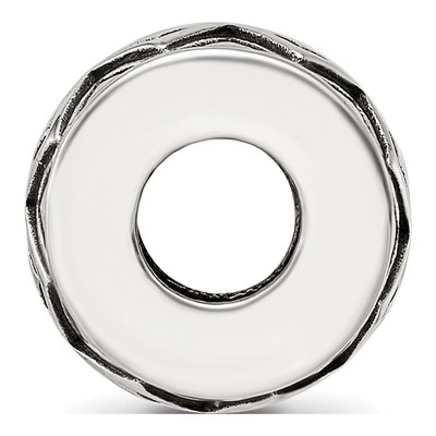 Sterling Silver Antiqued Diamond Pattern Bead – view 3