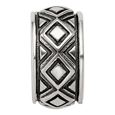Sterling Silver Antiqued Diamond Pattern Bead – view 5