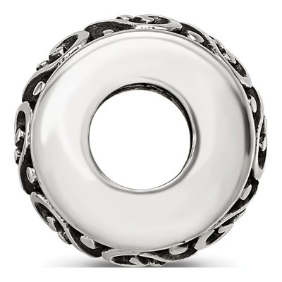 Sterling Silver Antiqued Heart Bead – view 3