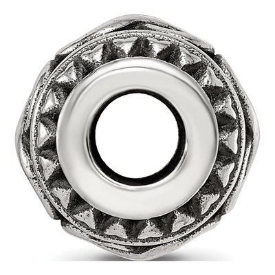 Sterling Silver Antiqued Infinity Heart Bead – view 3