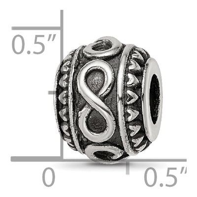 Sterling Silver Antiqued Infinity Heart Bead – view 6
