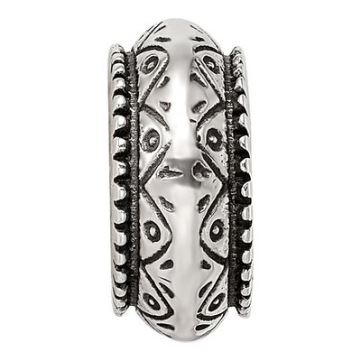 Sterling Silver Antiqued Aztec Pattern Bead – view 5