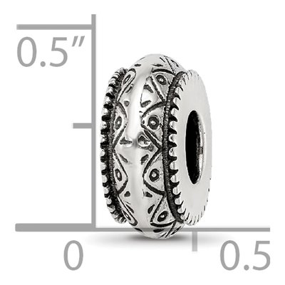 Sterling Silver Antiqued Aztec Pattern Bead – view 6
