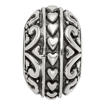 Sterling Silver Antiqued Hearts Bead – view 5